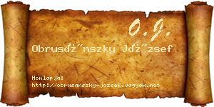 Obrusánszky József névjegykártya
