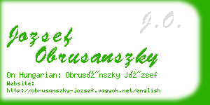 jozsef obrusanszky business card